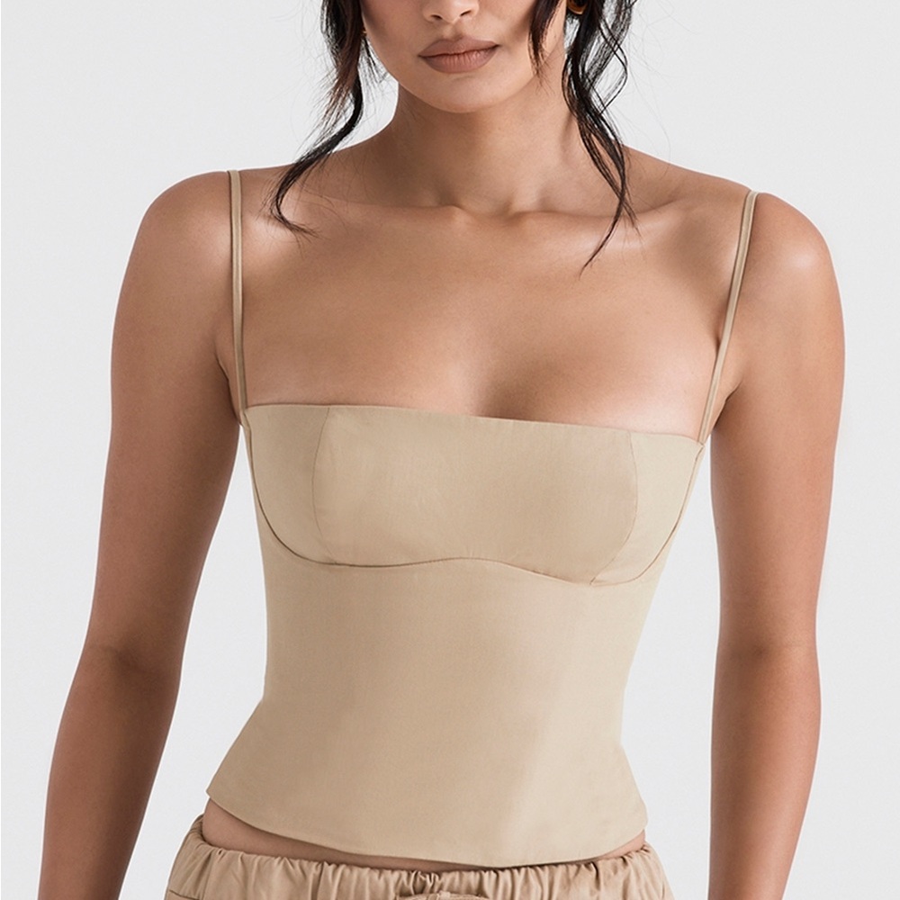 House of CB Audette corset top NWTWomen's Tan Bustier Top